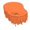82" Bulk Pack of 12 Orange Banquet-Style Round Disposable Plastic Tablecloths